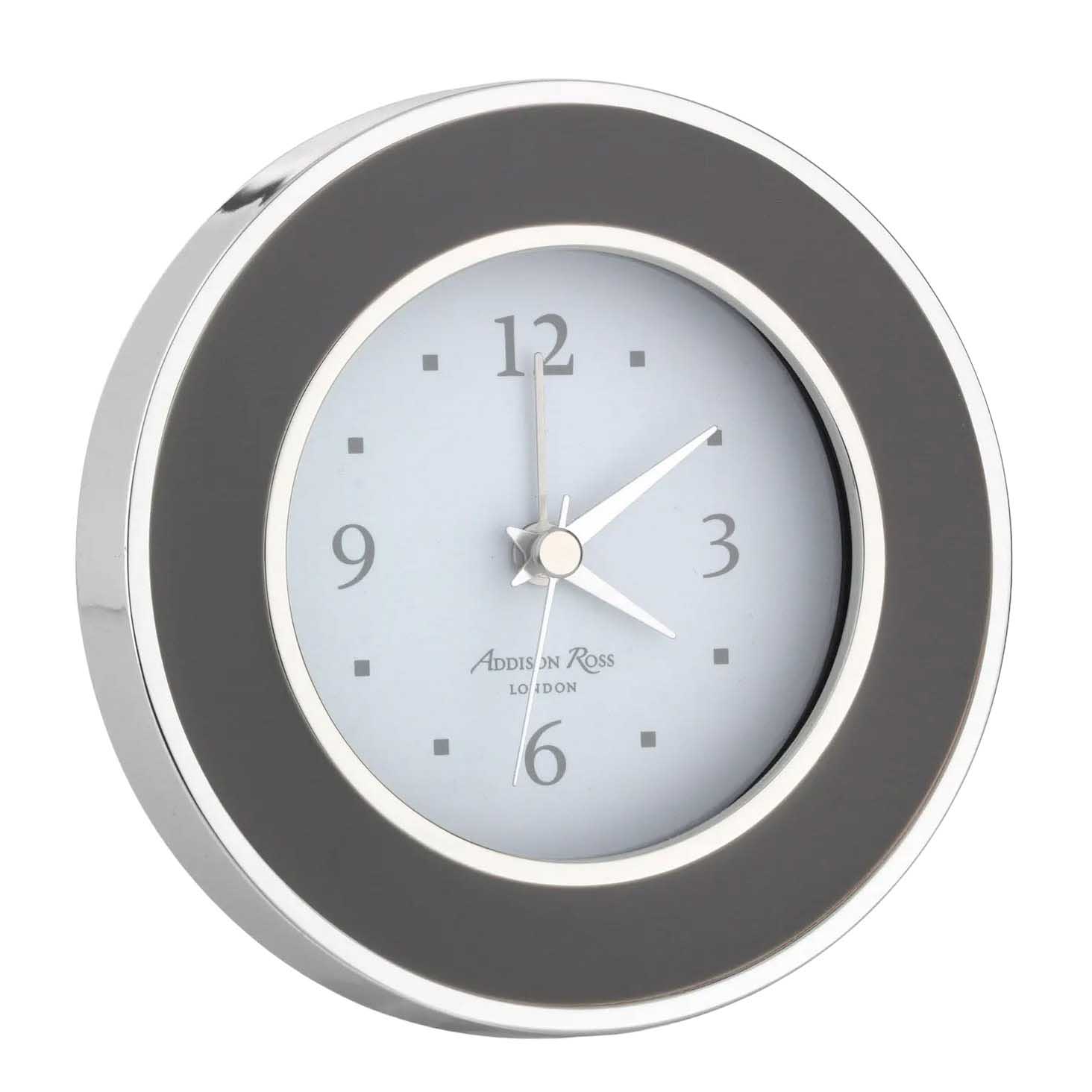 Addison Ross Taupe & Silver Alarm Clock